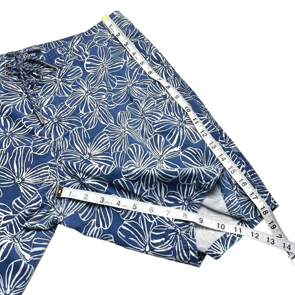 Reyn Spooner | Men | Mala Melia Floral Ink Cotton Beach Swim Board Shorts | 34